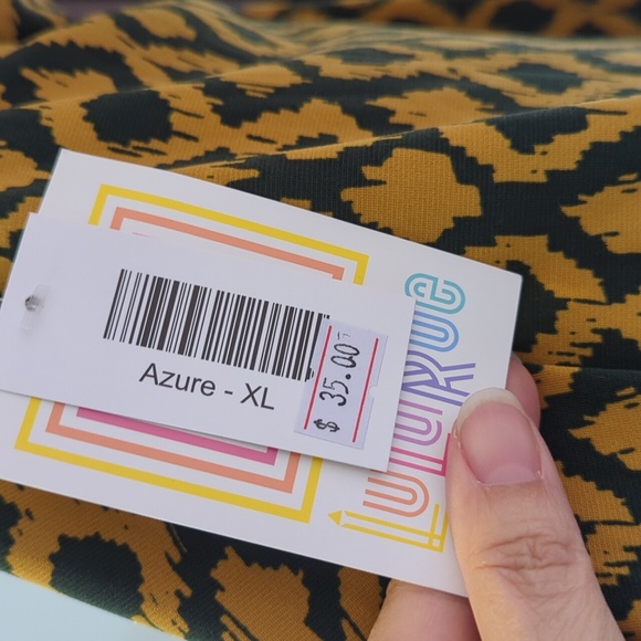 LuLaRoe Azure Skirt, size XL, Deep Green and Gold, NWT - Picture 3 of 3